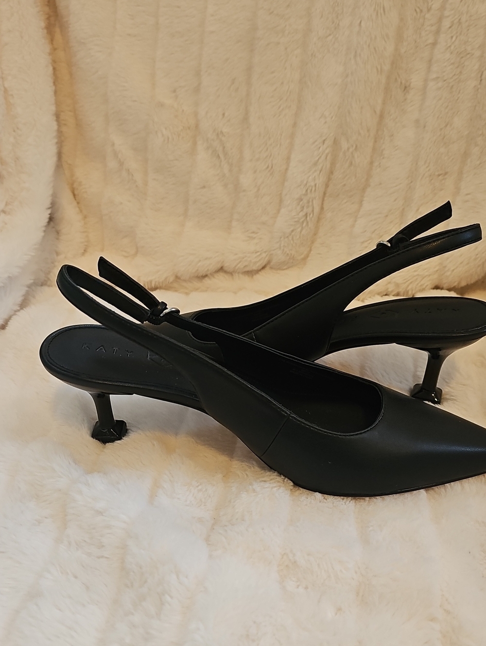 Katy Perry Collections Black Slingback Kitten Heel Pumps